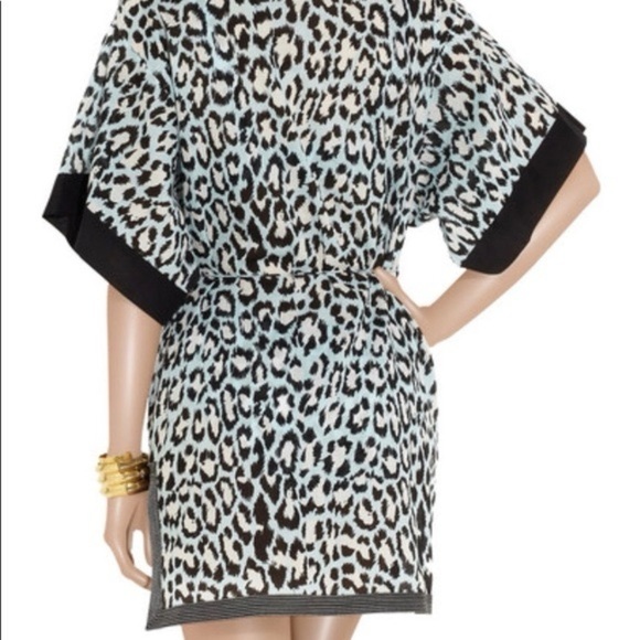 Diane Von Furstenberg Black White Swim Coverup V-Neck‎ Sporty Kleio Size M DVF - Picture 2 of 12